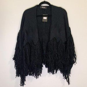 Black Fringe Cardigan